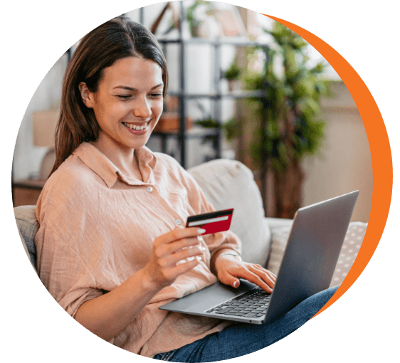 woman purchasing online with credit card