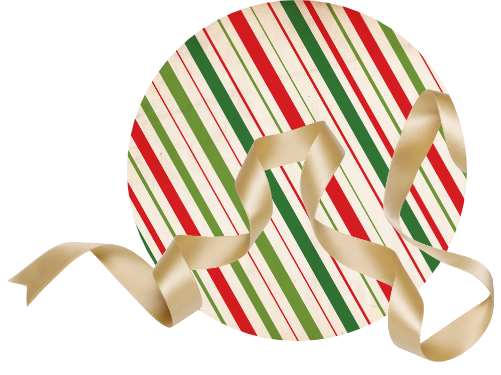Holiday paper and golden ribbon