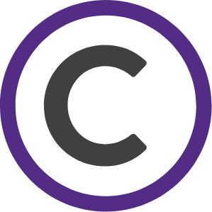 Close C | Green circle surrounding dark gray "C"